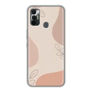 Чехол цветочный дизайн для TECNO Spark 7P (Коричневый фон)