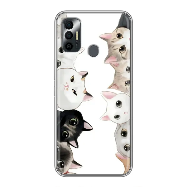 Чехол с рисунком «Коты» для TECNO Spark 7P