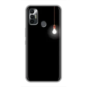 Чохол з картинками на чорному фоні для TECNO Spark 7P (Лампочка)