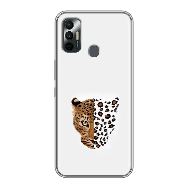 Чехол с рисунком «Леопард на белом» для TECNO Spark 7P Чехол с рисунком «Леопард на белом» для TECNO Spark 7P