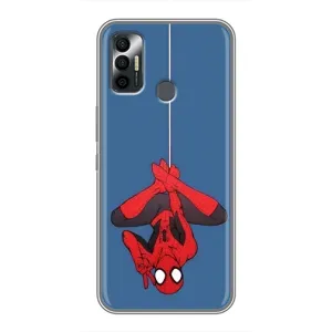 Чехол Супергерой Человека Паука на TECNO Spark 7P (На паутине)