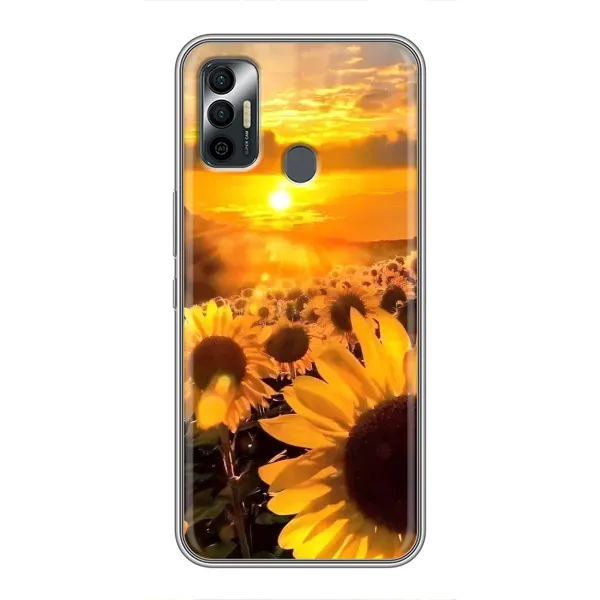 Чехол с рисунком «поле подсолнухов» для TECNO Spark 7P