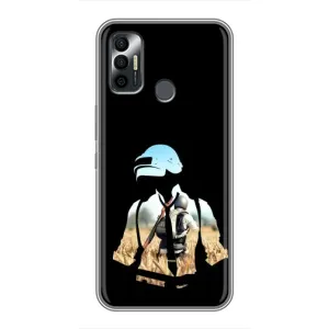 Силиконовый чехол с картинкой "Герой Pubg" на TECNO Spark 7P (Пубг мен)