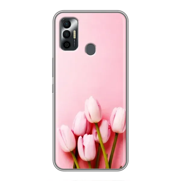 Чехол с рисунком «Розовые тюльпаны» для TECNO Spark 7P Чехол с рисунком «Розовые тюльпаны» для TECNO Spark 7P
