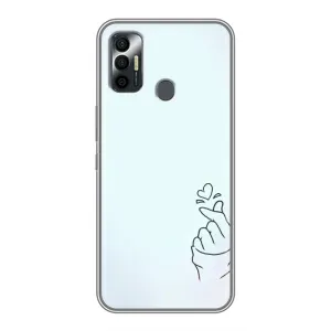 Чохол (Знак сердечка) для TECNO Spark 7P (Сердечко на блакитному)