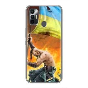 Чехол с картинкой (Патриотический КОЗАК) на TECNO Spark 7P (Сильный Козак)