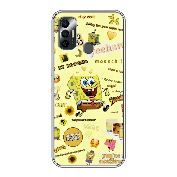 Чехол с рисунком «Спанч Боб бежит» для TECNO Spark 7P Чехол с рисунком «Спанч Боб бежит» для TECNO Spark 7P