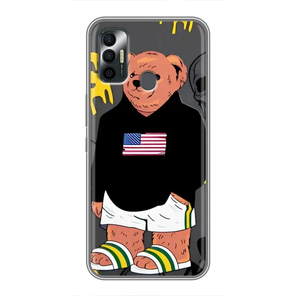 Чехол с рисунком «Teddy USA» для TECNO Spark 7P Чехол с рисунком «Teddy USA» для TECNO Spark 7P