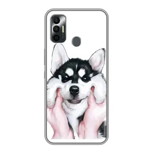 Бампер для TECNO Spark 7P з картинкою "Песики" (Собака Хаскі)