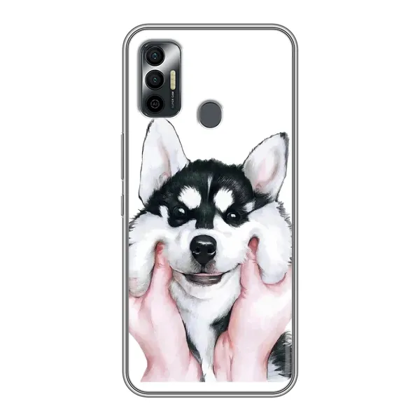 Чехол с рисунком «Собака Хаски» для TECNO Spark 7P