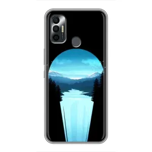 Летний Чехол на TECNO Spark 7P (Синий Водопад)