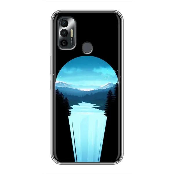 Чехол с рисунком «Синий Водопад» для TECNO Spark 7P
