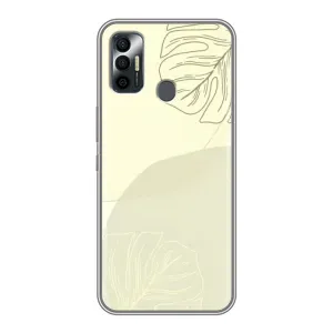 Чехол цветочный дизайн для TECNO Spark 7P (Зелёный фон)
