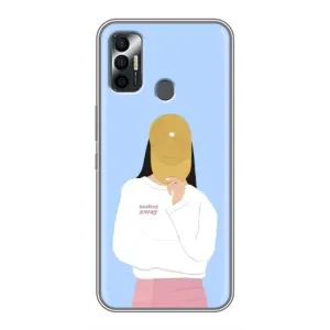 Силіконовый Чохол на TECNO Spark 7P з картинкой Модных девушек (Жовта кепка)