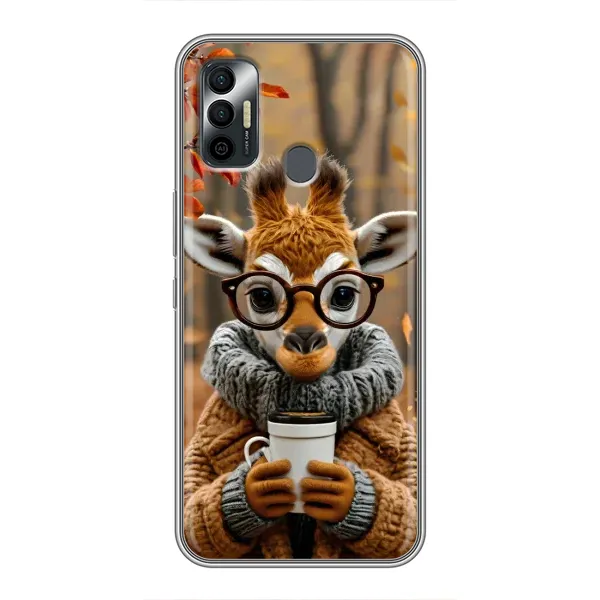Чехол с рисунком «Жираф с кофе» для TECNO Spark 7P Чехол с рисунком «Жираф с кофе» для TECNO Spark 7P
