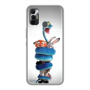 Силіконовий чохол з принтом Зоотрополіс для TECNO Spark 7P (Змія Зоо)