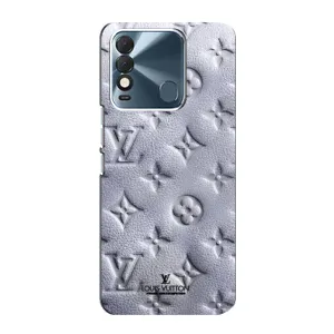Текстурный Чехол Louis Vuitton для Техно Спарк 8 (Белый ЛВ)