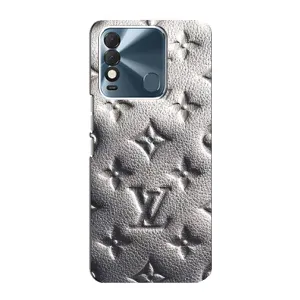 Текстурный Чехол Louis Vuitton для Техно Спарк 8 (Бежевый ЛВ)