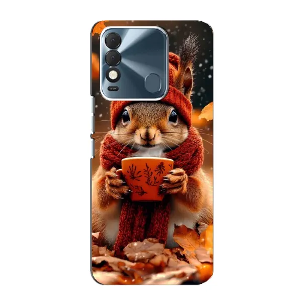 Чехол с рисунком «Белка с кофе» для TECNO Spark 8 Чехол с рисунком «Белка с кофе» для TECNO Spark 8