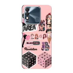 Чехлы с картинкой для TECNO Spark 8 (BLACK PINK коллаж)