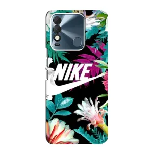 Силиконовый Чехол на TECNO Spark 8 с картинкой Nike (Цветочный Nike)