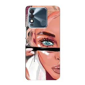 Силиконовый Чехол на TECNO Spark 8 с картинкой Стильных Девушек (Девушка и ресницы)