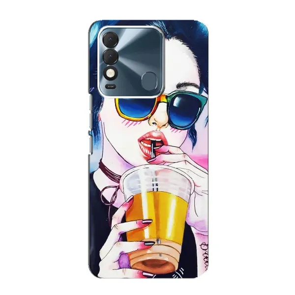 Чехол с рисунком «Девушка с коктейлем» для TECNO Spark 8 Чехол с рисунком «Девушка с коктейлем» для TECNO Spark 8
