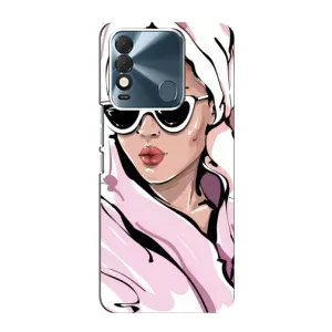 Чехол с картинкой Модные Девчонки TECNO Spark 8 (Девушка в халате)