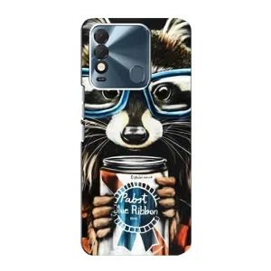 Силиконовый Чехол с Енотами на TECNO Spark 8 (Енот в очках)