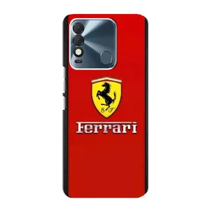 Силиконовый бампер с картинкой машины на TECNO Spark 8 (Ferrari Logo)