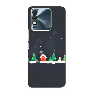 Силиконовый бампер на рождество для TECNO Spark 8 (Город зимний)