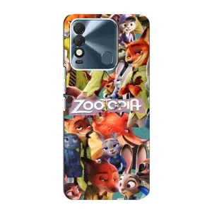 Силиконовый чехол с принтом Зоотрополіс для TECNO Spark 8 (Коллаж героев)