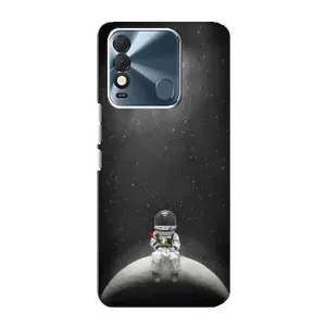 Силиконовый Чехол с принтом "Космонавты" на TECNO Spark 8 (Космонавт романтик)