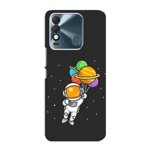 Силиконовый Чехол с принтом "Космонавты" на TECNO Spark 8 (Космонавт с шариками)