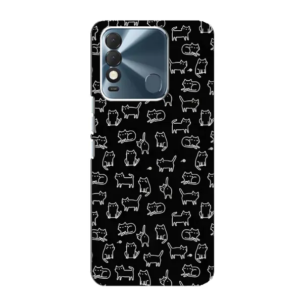 Чехол с рисунком «Котики на черном» для TECNO Spark 8 Чехол с рисунком «Котики на черном» для TECNO Spark 8