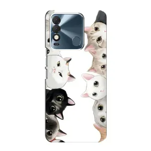 Силиконовый чехол с котиком для TECNO Spark 8 (Коты)