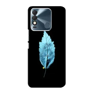 Чехол с картинками на черном фоне для TECNO Spark 8 (Листочек)