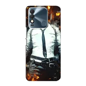Силиконовый чехол с картинкой "Герой Pubg" на TECNO Spark 8 (Man Пубг)