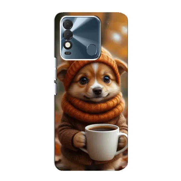 Чехол с рисунком «Собачка с кофе» для TECNO Spark 8 Чехол с рисунком «Собачка с кофе» для TECNO Spark 8