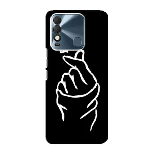 Чехлы (Знак сердечка) на TECNO Spark 8 (Сердце на черном)