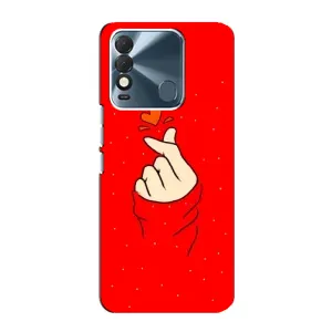 Чехлы (Знак сердечка) на TECNO Spark 8 (Сердце на красном)