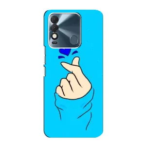 Чехлы (Знак сердечка) на TECNO Spark 8 (Сердце на синем)