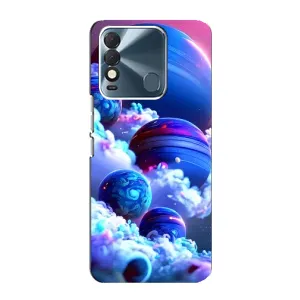 Чехлы КОСМОС для TECNO Spark 8 (Синие планеты)
