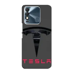 Силиконовый бампер с картинкой машины на TECNO Spark 8 (Logo TESLA)