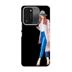 Чехол с картинкой Модные Девчонки TECNO Spark 8C (Девушка со смартфоном)