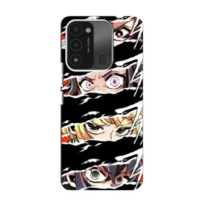 Силиконовые чехлы с глазами Anime для Техно Спарк 8с (Глаза на чорном)