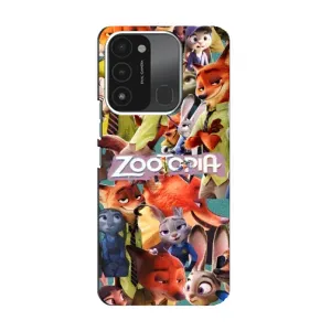 Силиконовый чехол с принтом Зоотрополіс для TECNO Spark 8C (Коллаж героев)