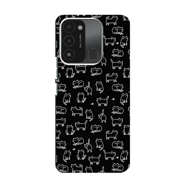 Чехол с рисунком «Котики на черном» для TECNO Spark 8C Чехол с рисунком «Котики на черном» для TECNO Spark 8C