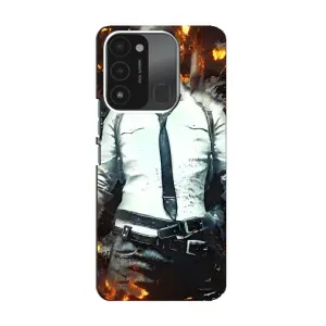 Силиконовый чехол с картинкой "Герой Pubg" на TECNO Spark 8C (Man Пубг)