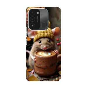 Печатный чехол «Зверята с кофе» для TECNO Spark 8C (Мышка с кофе)